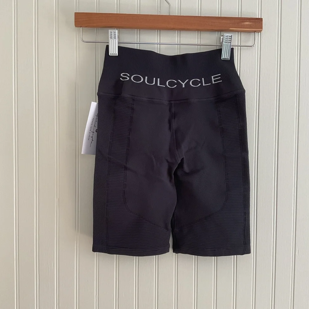Spiritual Gangster x Soul Cycle Ribbed Seamless Bike Shorts NWT